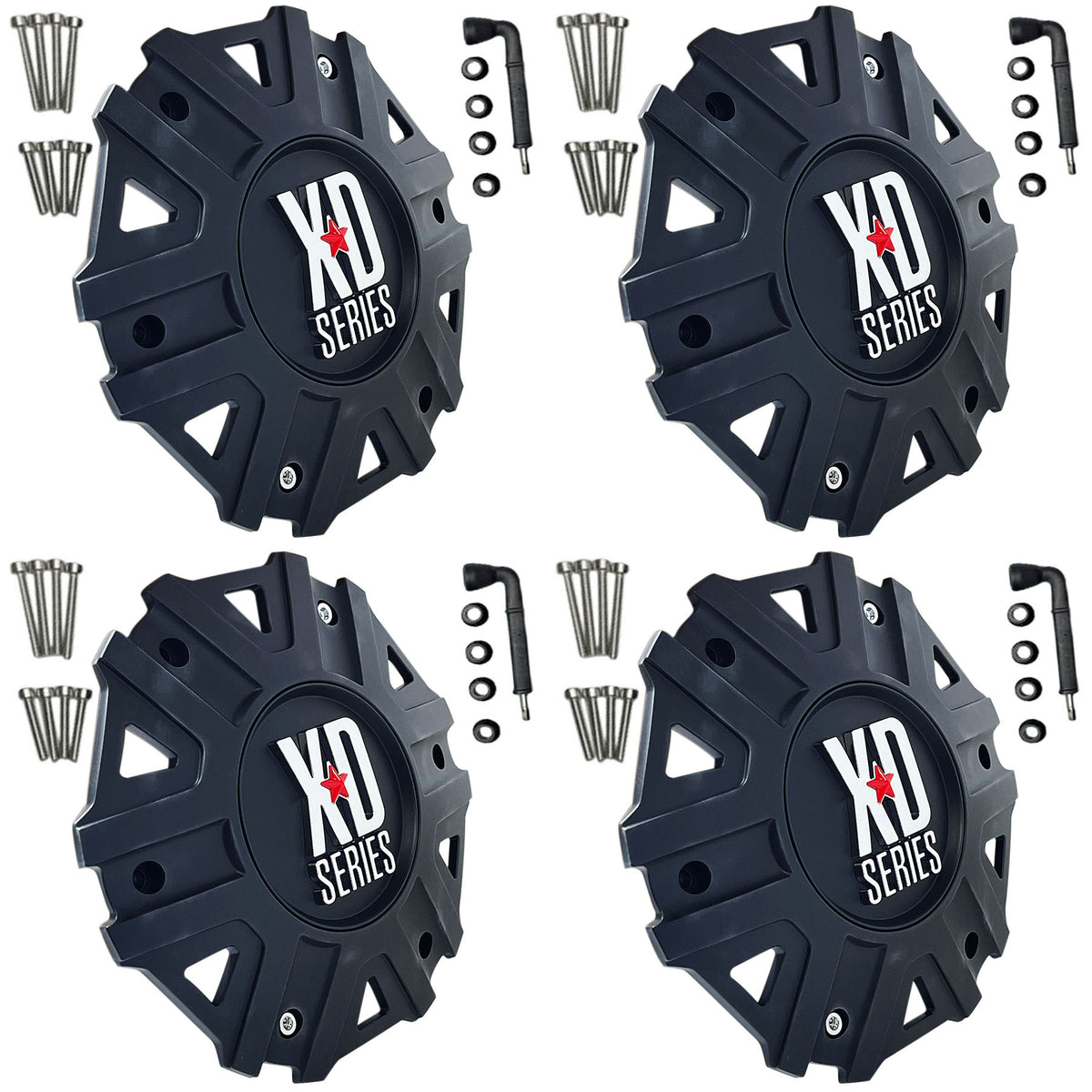 KMC XD Series Wheel Center Cap Satin / Matte Black XD822 Monster II M-959SB  (4 CAPS) NEW