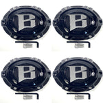 Ballistic Off-Road Gloss Black / Chrome Logo Wheel Center Cap (4 CAPS) CAP OR_VD + BOLTS