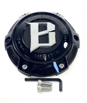 Ballistic Off-Road Gloss Black / Chrome Logo Wheel Center Cap (4 CAPS) CAP OR_VD + BOLTS