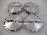 Rovos Wheels Chrome / Black Logo Custom Wheel Center Cap # 188 (4 CAPS) - Wheelcapking