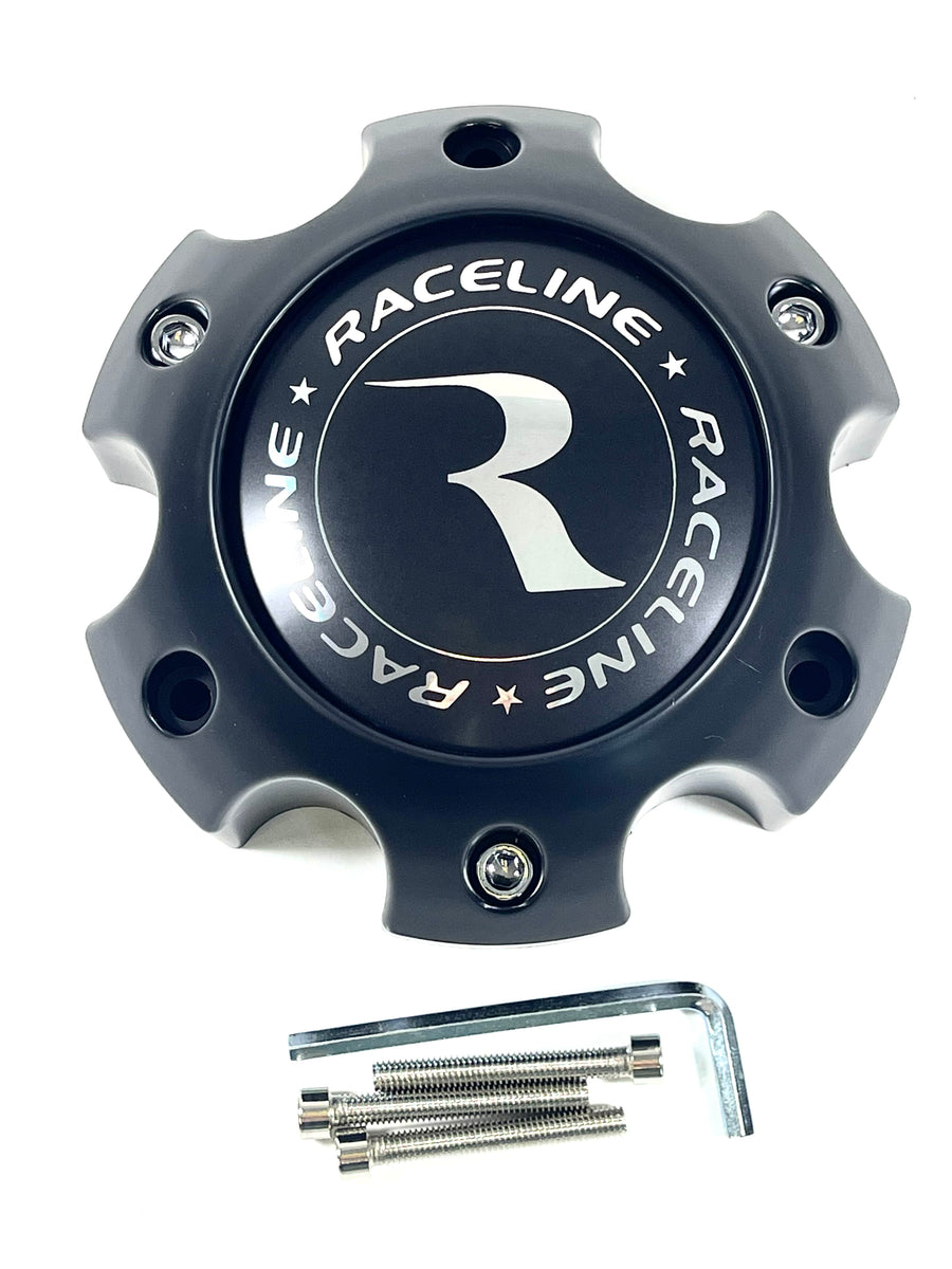 Raceline Wheels Flat Black Custom Wheel Center Caps # PD-CAPSX-P981-6H ...