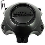 Ultra Motorsports Wheels Flat Black / Gloss Logo Wheel Center Cap # 89-9750SBB (4 CAPS) - Wheelcapking